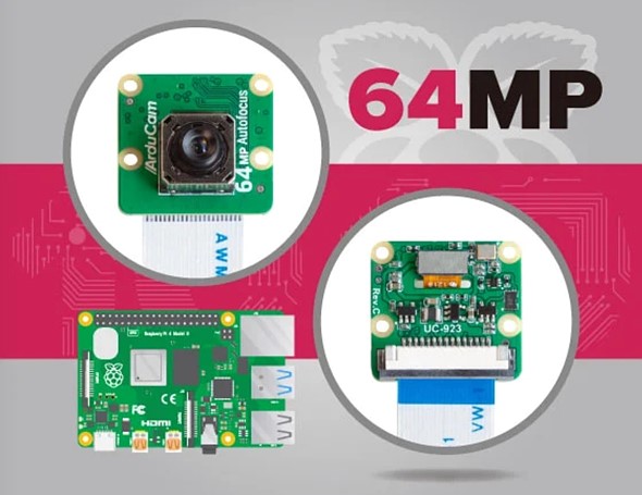 ArduCam, Raspberry Pi projeleri için 64 MP otomatik odaklı kamera! Fotoğraf Haber